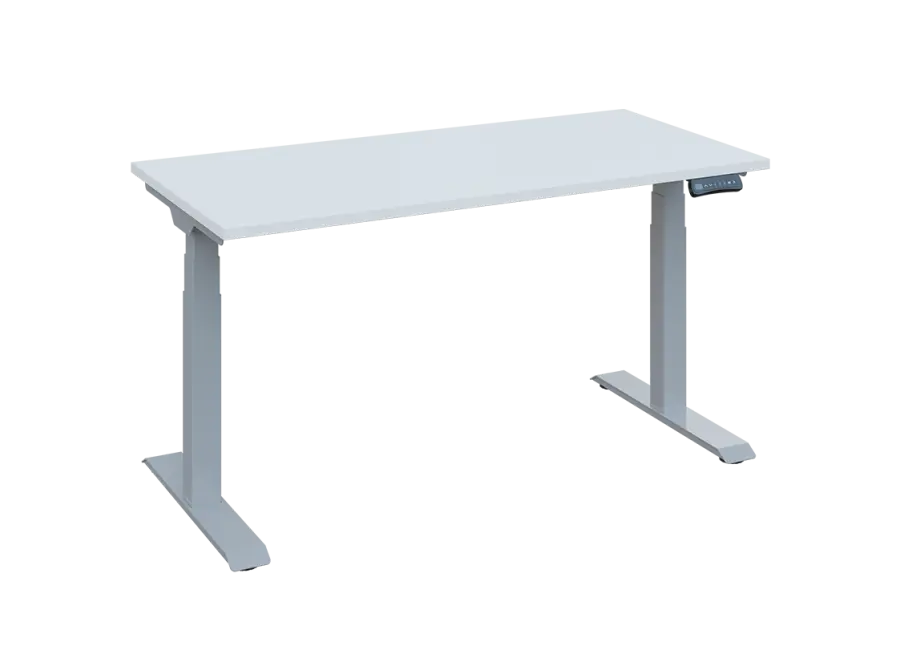 Fleximax 27-14 výškově nastavitelný stůl, kovová podnož stříbrná, deska 25 mm, široký 1400 mm, bílá